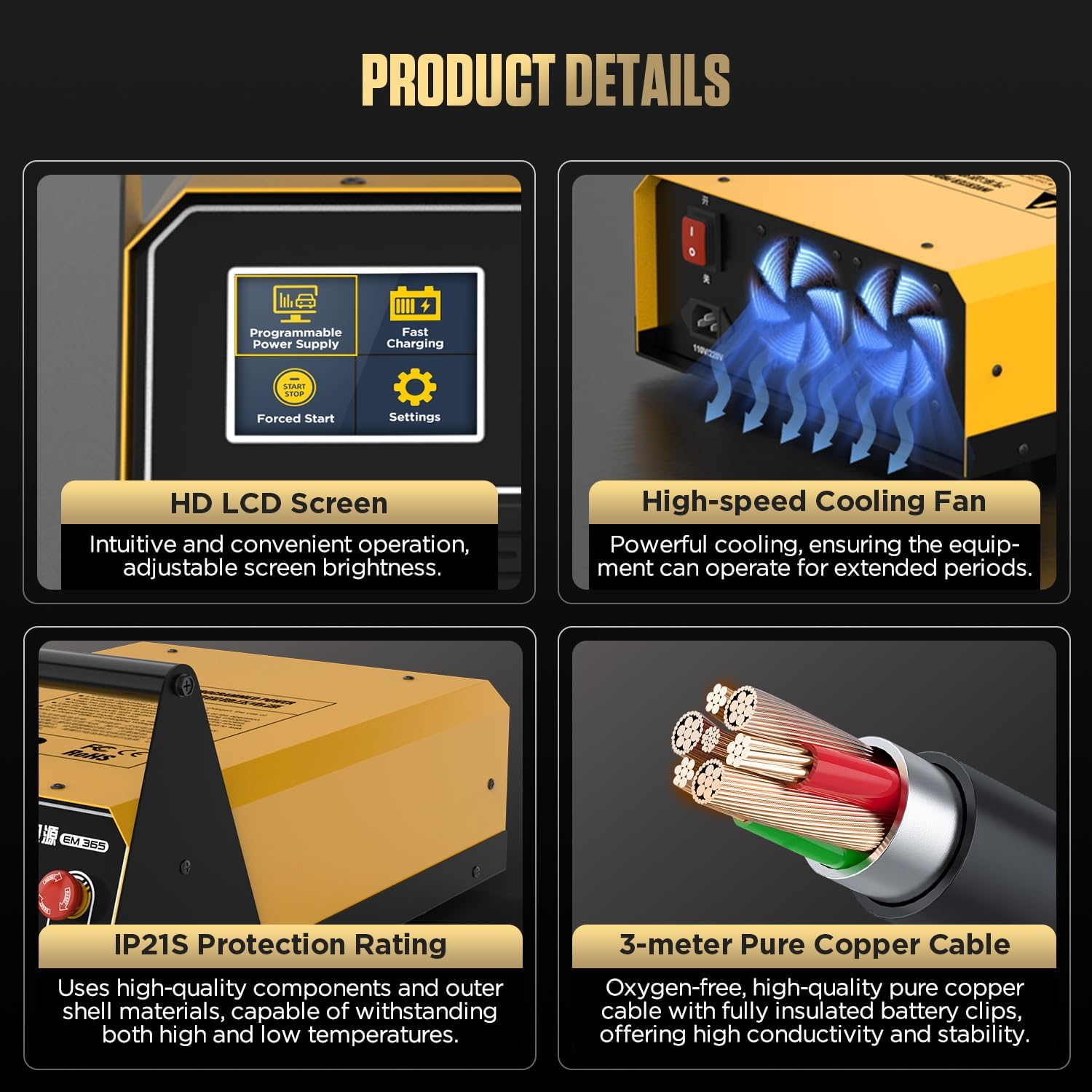 Battery Charger,Flash Reprogramming Power Supply,EM365 Reprogramming Tool,Programming Power & Fast Charging,Vehicle Jump Start & Battery Repair
