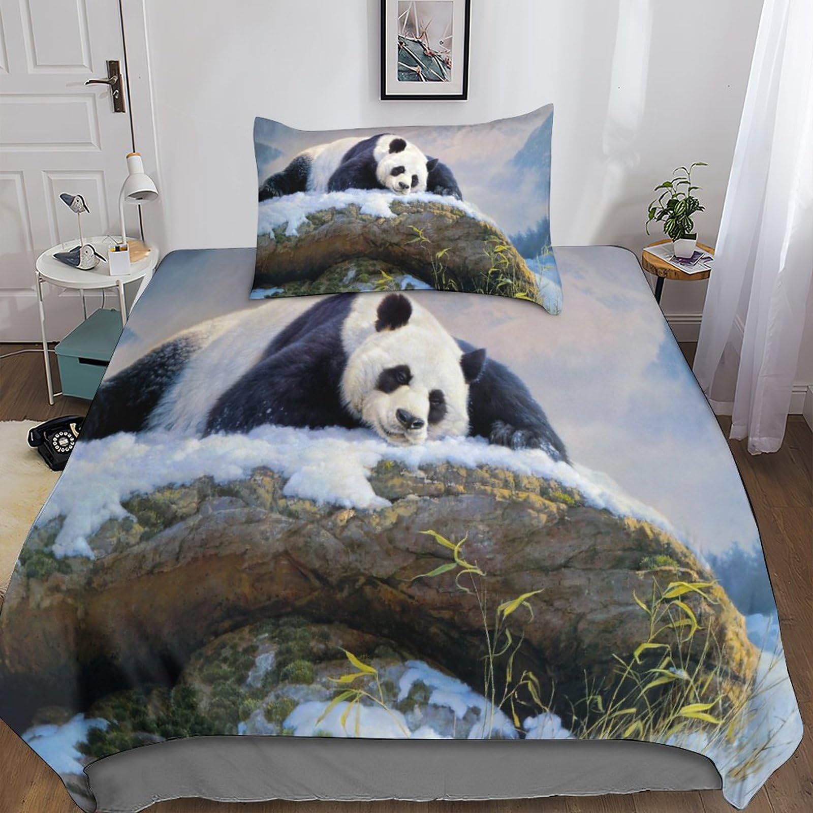 Housse de couette panda 3D en microfibre pour transformer la chambre des enfants et adultes