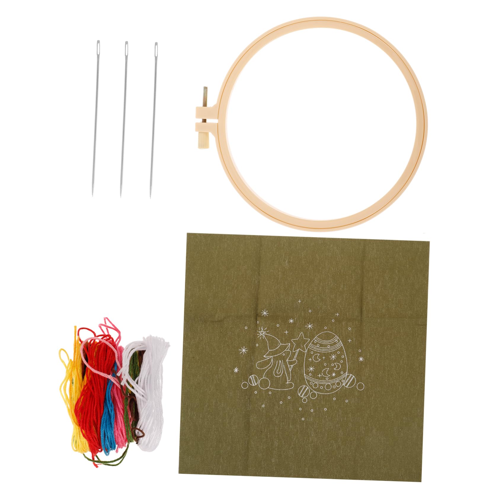 NUOBESTY 4 Sets Kit De Bordado Juego De Cuentas Aro De Punto De Cruz Coser Kit De Costura De Viaje Maquina De Bordar Kits De Bordado Con Aguja Perforadora Kit De Manualidades El Plastico