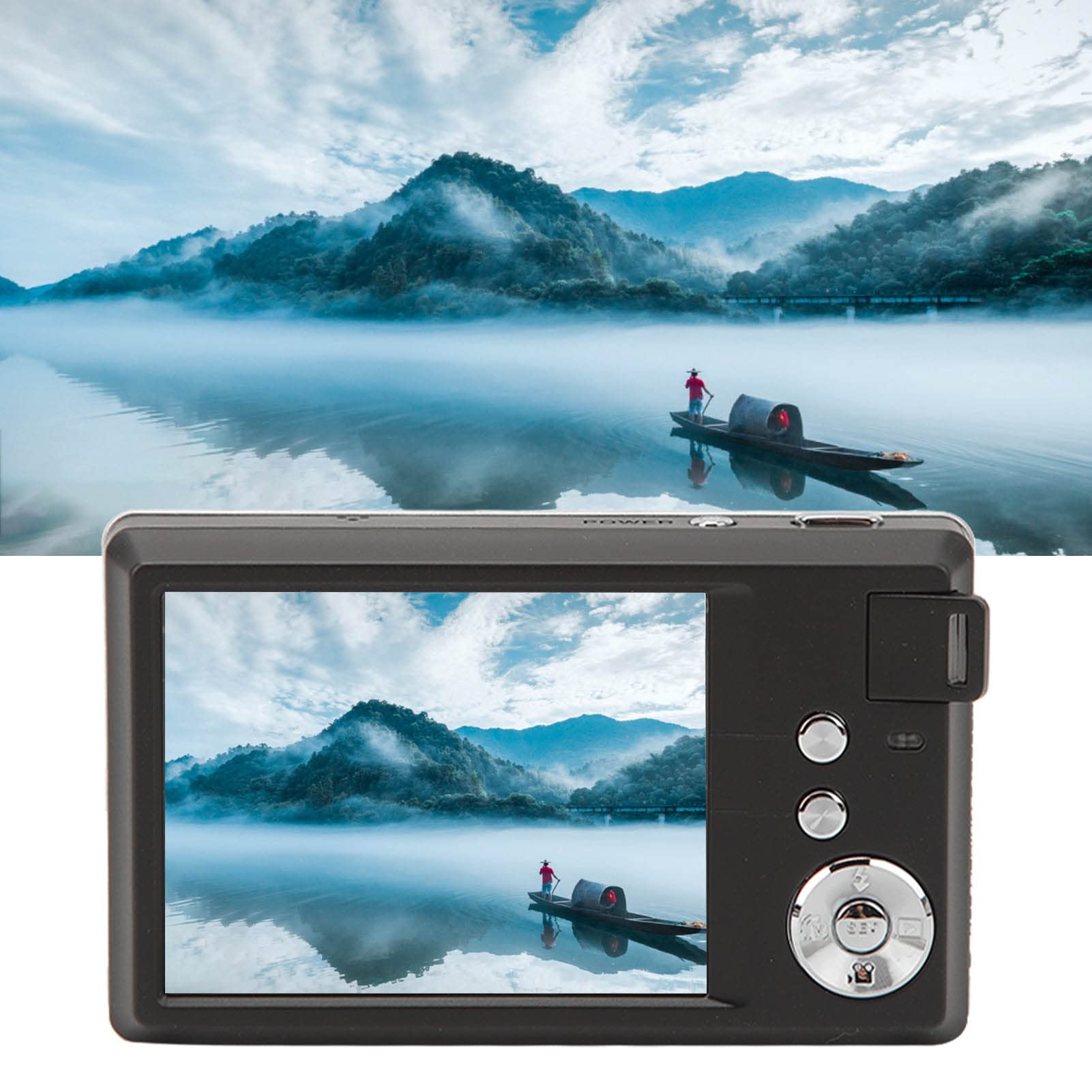 Aparat Cyfrowy, Kamera Wideo 4K z 16-krotnym Zoomem 48 MP i 3-calowym Ekranem LCD, Kompaktowy Aparat z Systemem Przeciwwstrząsowym ze światłem Wypełniającym i Długim Czasem Pracy