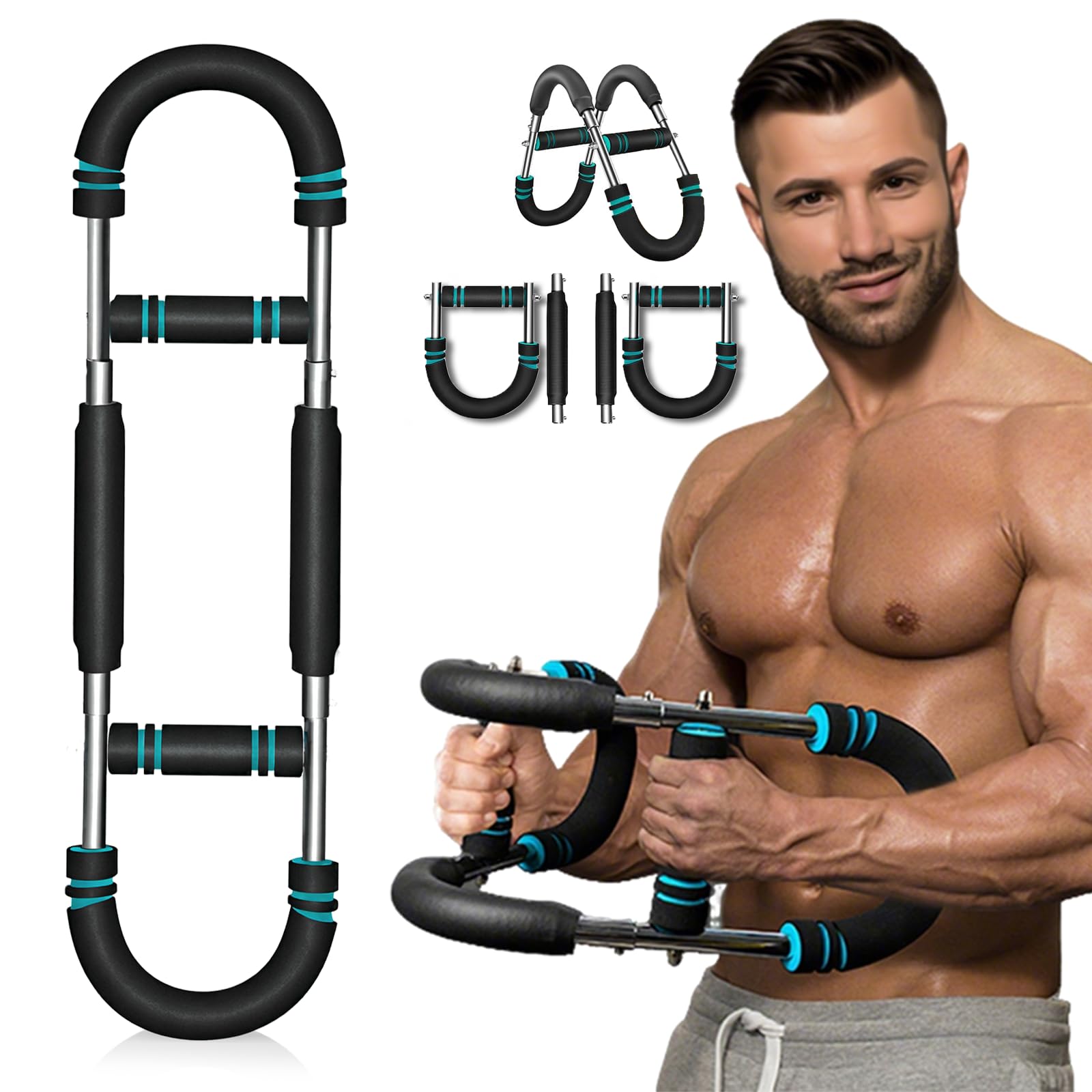 Twister Arm Trainer, Chest Workout Equipment, Three-level Adjustable Forearm Strengthener at Home, Portable Fitness Exerciser, Gifts for Men Women Dad Bro Husband