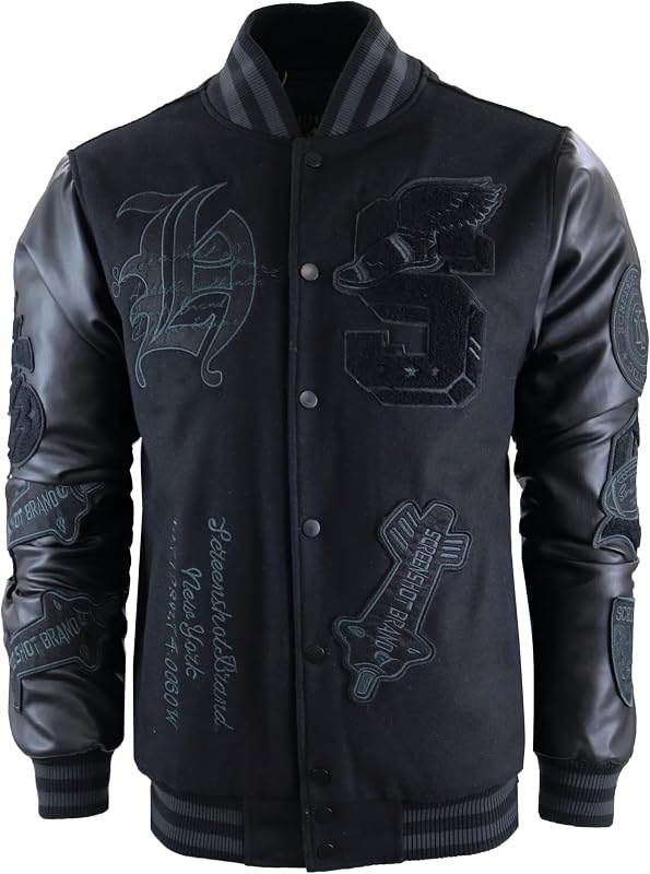SCREENSHOT VARSITY JACKET 3202 Mens Streetwear Urban Padding Quilted Linning Heavy Fashion Jacket