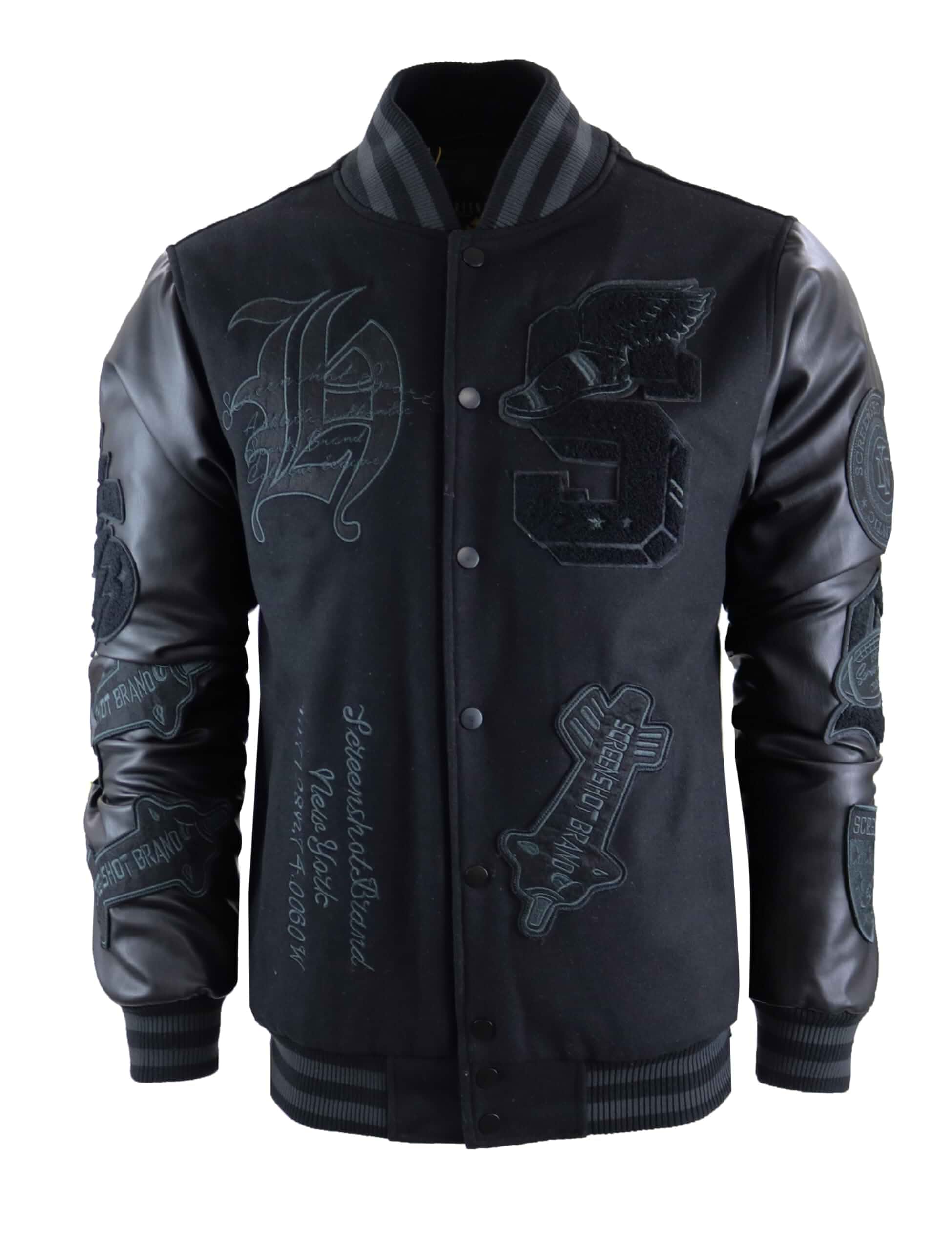 SCREENSHOT VARSITY JACKET 3202 Mens Streetwear Urban Padding Quilted Linning Heavy Fashion Jacket