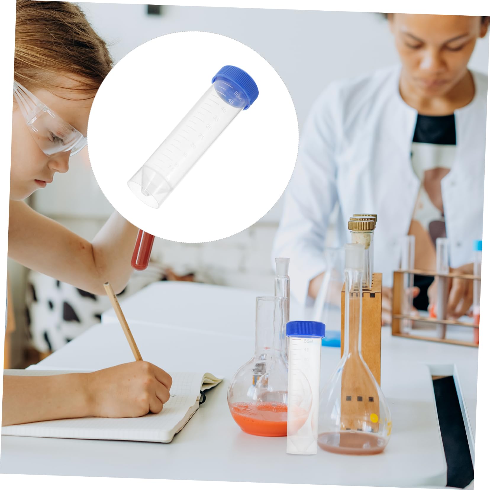 Generisch 50 Stück Kleine Reagenzgläser Mit Deckel Zentrifugenröhrchen Mit Schraubdeckel Schussröhrchen Test Lipgloss Röhrchen Kolbenröhrchen Teströhrchen Zentrifugenröhrchen Pp