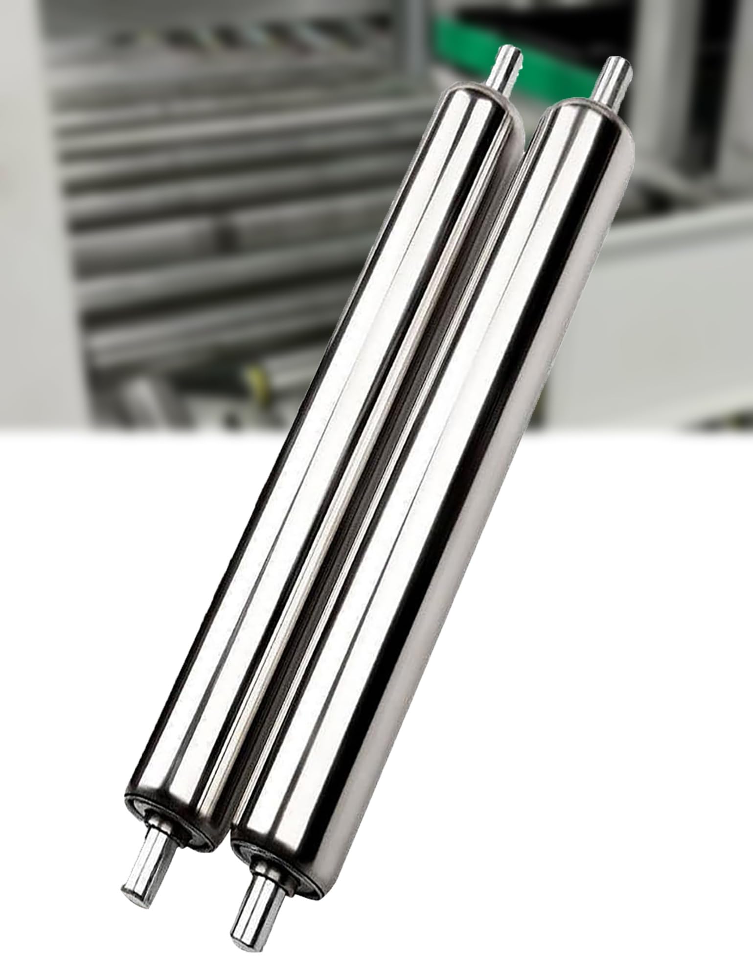 2 Stück robuste Transportrollen aus Edelstahl, 5,1 cm Durchmesser x 9,9 cm – 99,8 cm Länge, ideal für Lager- und Materialtransport