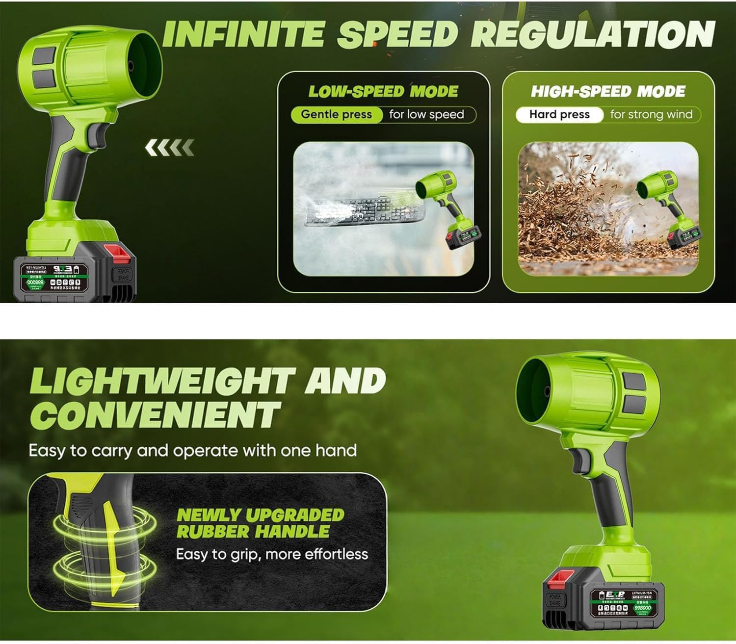 Seese Pro, Seese Pro Le Souffleur sans Fil Ultra-Puissant, Souffleur Haute Puissance Multifonction, Ultra Puissant, Portable pour Jardin L'entretien De La Pelouse