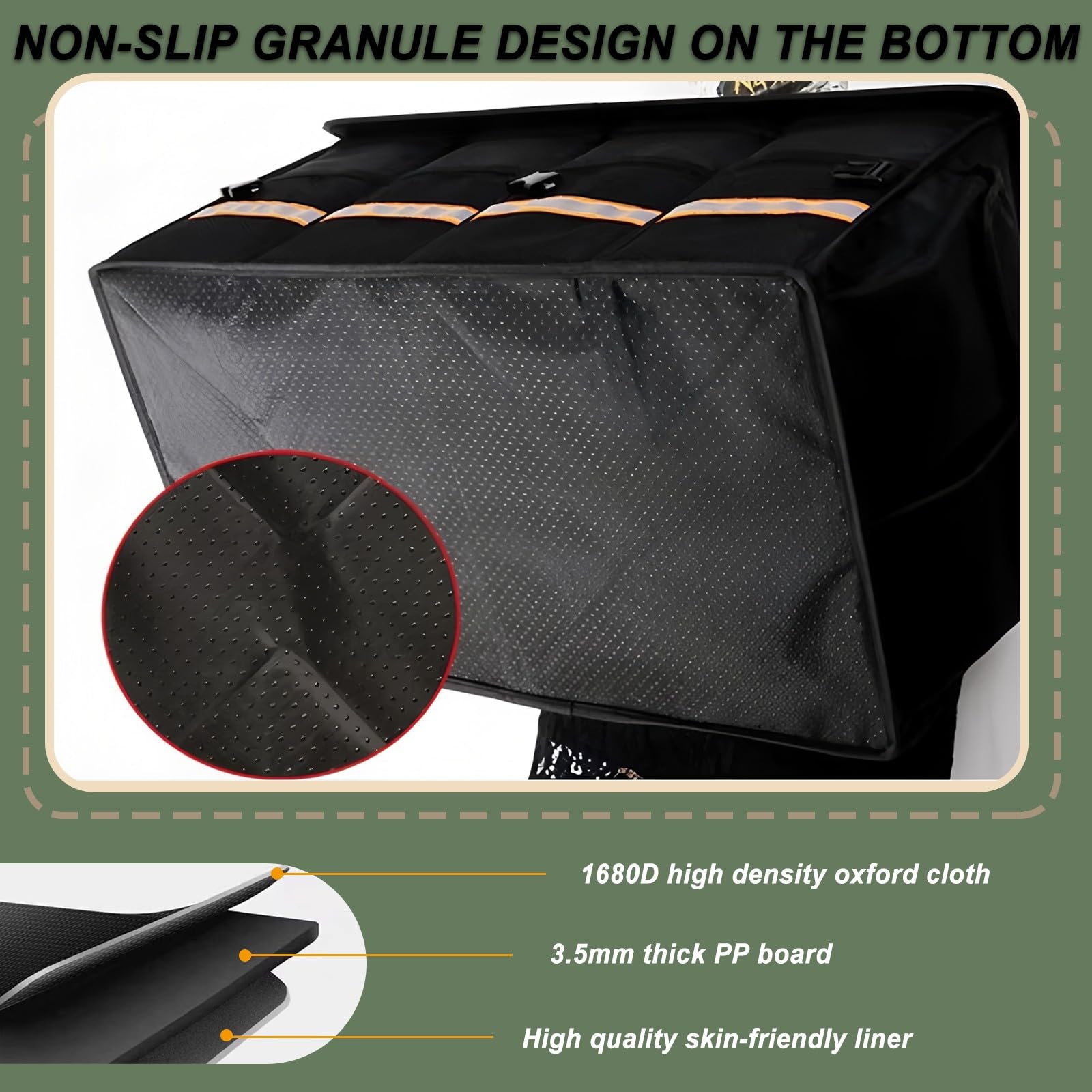 Accesorios para el hogar, Organizador de Maletero Impermeable, Grande, Plegable, Base Antideslizante, para Coche, Negro (L: 60/90 cm)