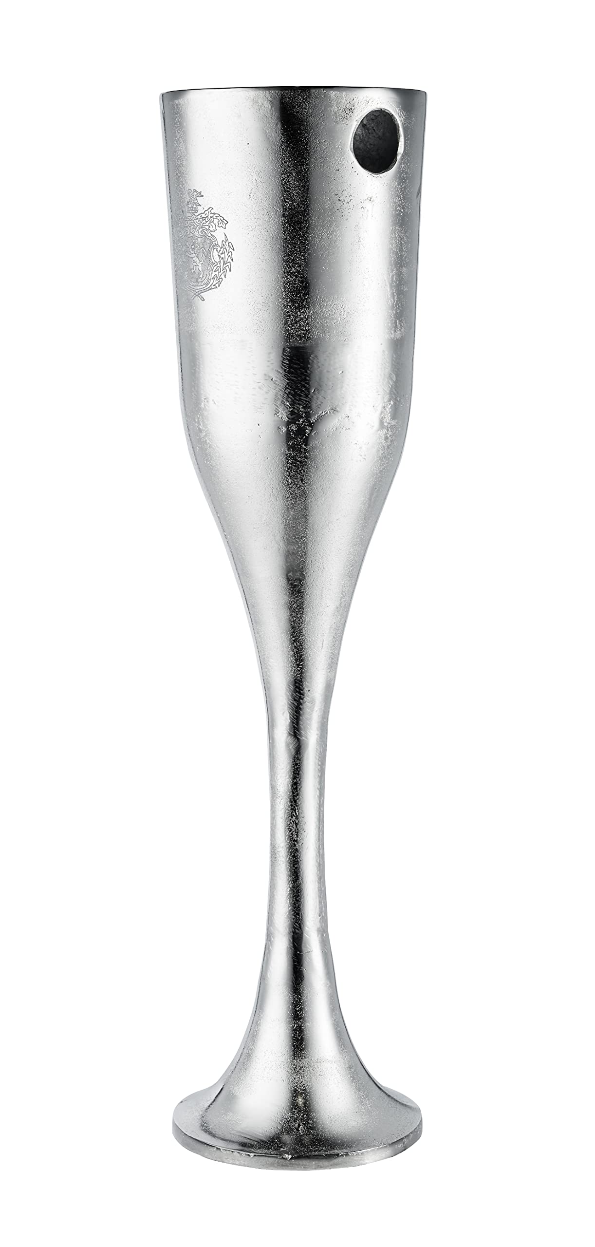 Champagnerkühler auf Standfuß, Weinkühler Sektkühler Flaschenkühler Getränkekühler, Aluminium Metall Silber Party - Kühler für Sekt, Wein und Champagner - XXL 90 cm