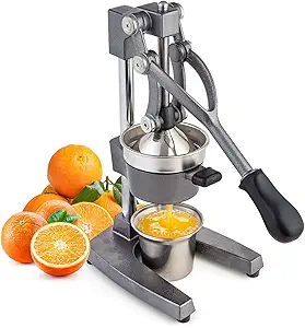 Manual Cast Iron Juicer, Commercial Lemon Squeezer, Professional Citrus Juicer, Ideal for Extracting Juice From Lemons, Oranges, and Grapefruits. Easy to Clean. (Gray)
