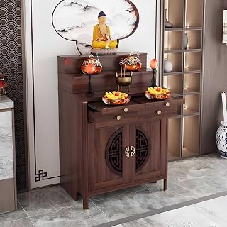 Solid Wood Altar Table, Buddhist Altar De Muertos De Madera Shrine, Buddha Niche, Chinese Cabinet Pedestal Offering Table, for Home (88 * 60 * 127cm/34.64 * 23.62 * 50in)