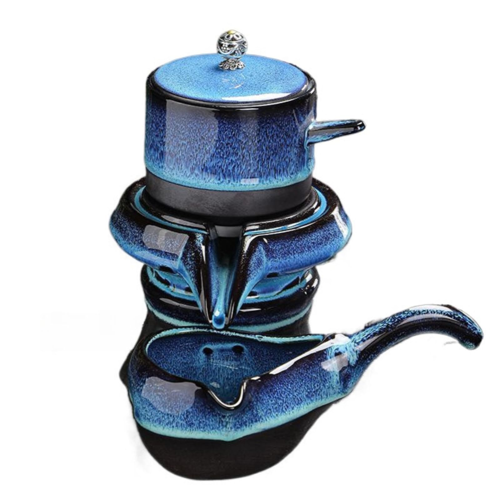 Półautomatyczny zestaw do herbaty kungfu, 180 ml 175.8 g, żaroodporny domowy ceramiczny zaparzacz do herbaty