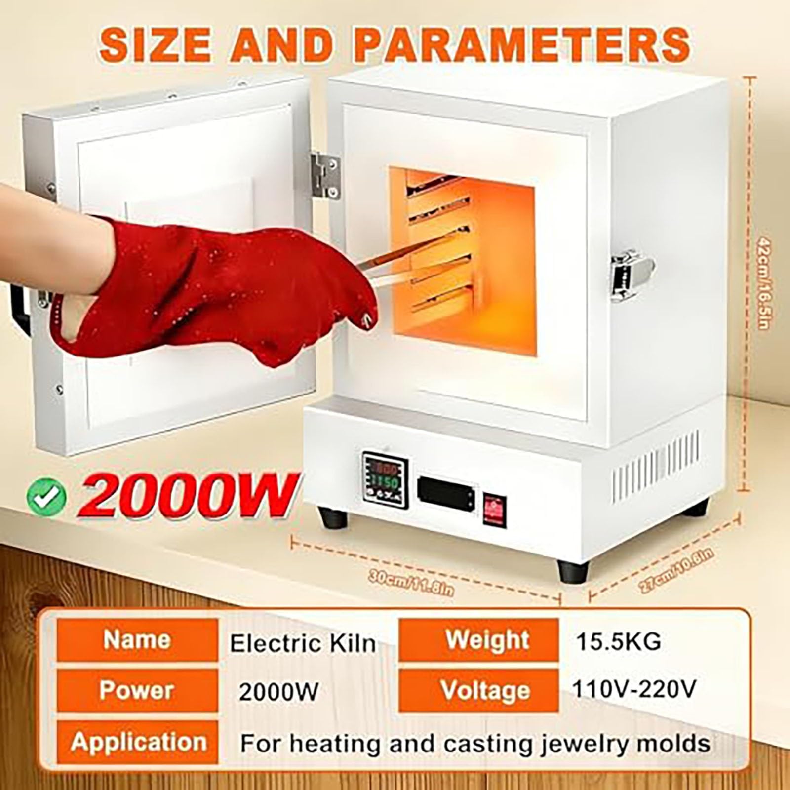 Generico Forno Elettrico Banco Compatto 2000W for Realizzazione Gioielli