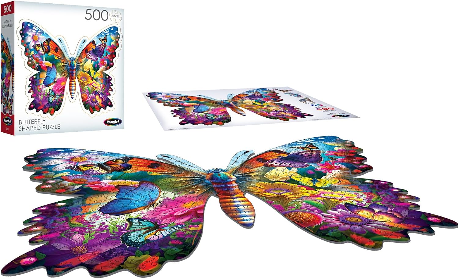 RoseArt - Big Shaped - Beautiful Butterfly - 500 Piece Jigsaw Puzzle for Adults image 4