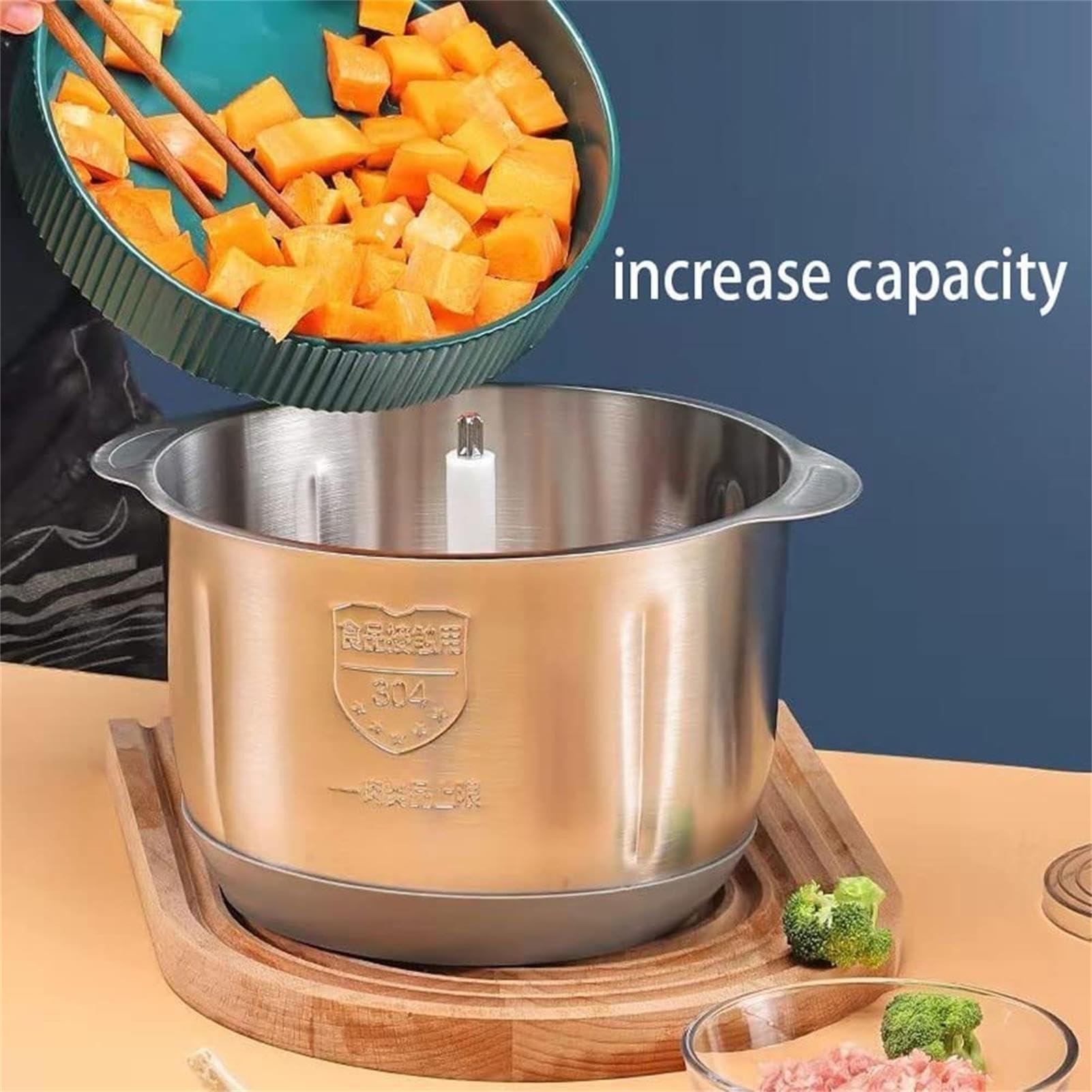 Tritatutto elettrico - Ciotola in acciaio inox, frullatore per carne e verdure a 3 velocità, tritatutto per aglio e cipolla, elettrodomestico da cucina ideale per una facile preparazione degli al