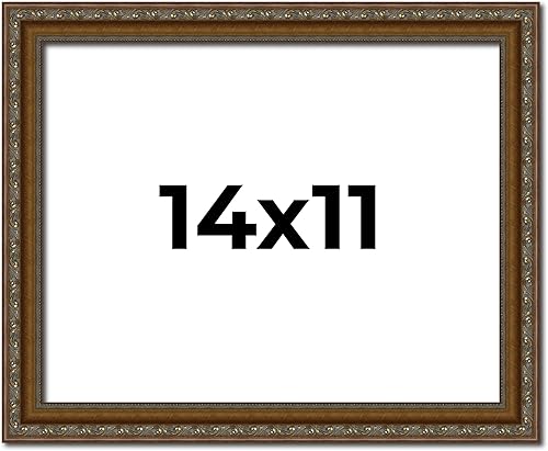 Miniatura 221 de Marco de fotos completo de madera dorada envejecida de 16 x 20 pulgadas con plexiglás acrílico UV, parte trasera de tablero de espuma y accesorios