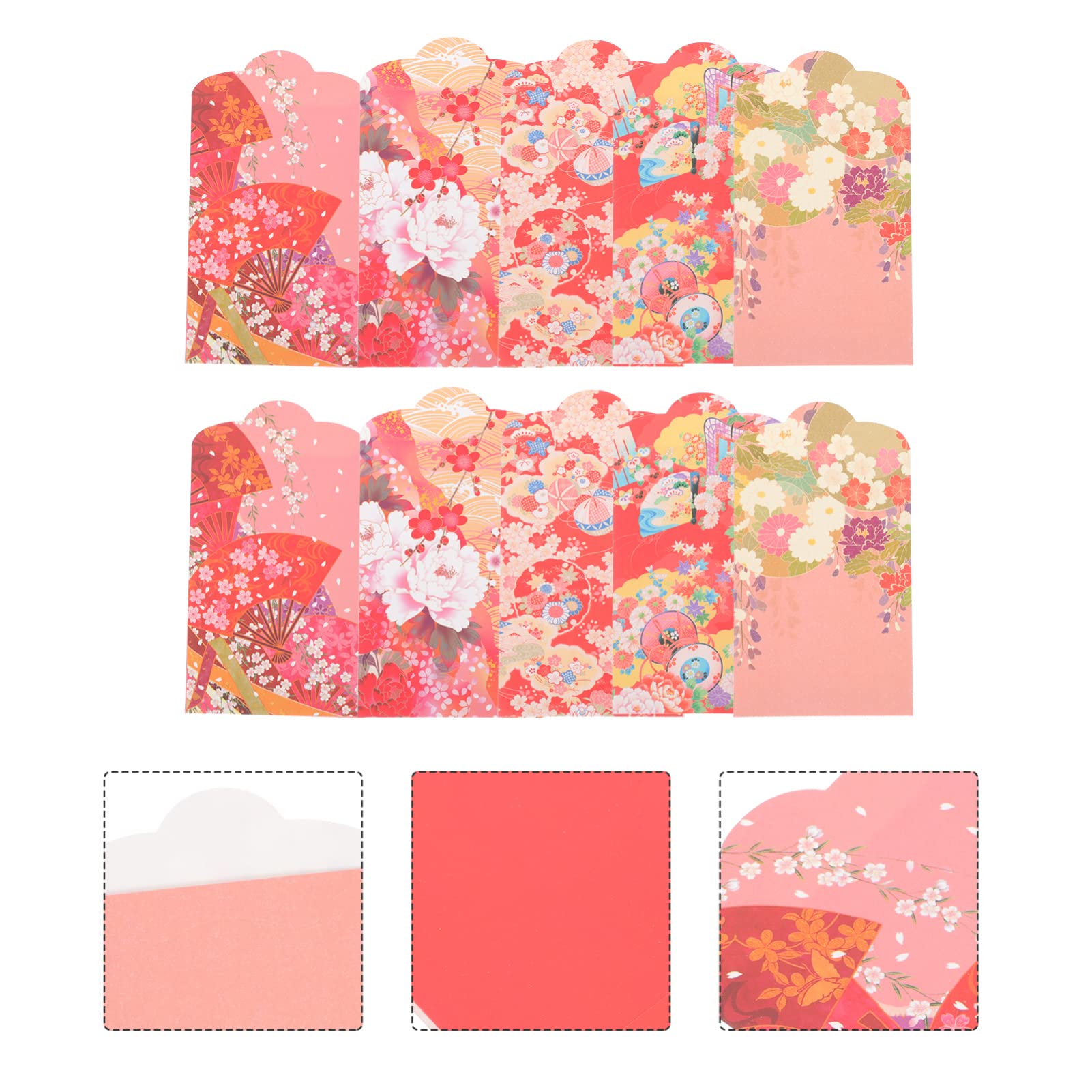 PRETYZOOM 50 Stück Roter Umschlag im japanischen Stil Chinesischer roter Geldumschlag rote Handtasche Geldbörsen Geschenke Geldbeutel neujahr versorgung Japanischer Stil Sammelalbum Hase