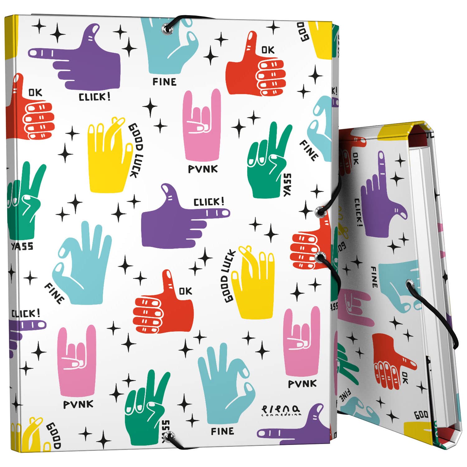 Cartella A 4 Anelli A4 Elena Corredoira - Con Fogli E Separatori, Chiusura In Gomma, Design Hedgehog - Foto 9