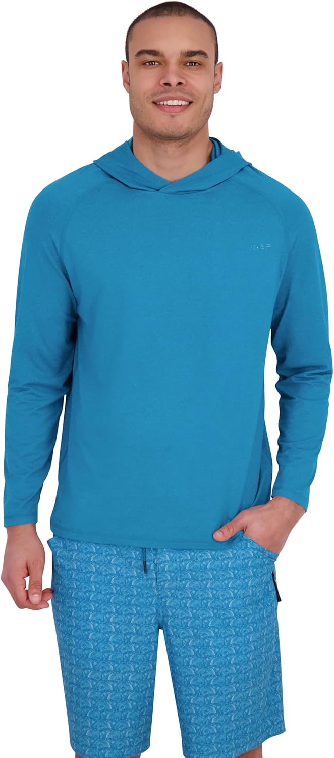 Spyder Men's Performance Hooded Long Sleeve Rashguard – Quick-Dry Swim Shirt Sun Protection