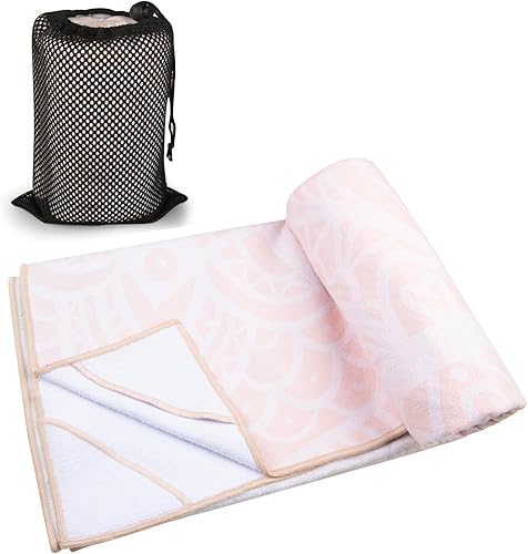Miniatura 2 de Colorful Star Toalla de yoga con bolsillos en las esquinas, puntos de agarre antideslizantes, absorbentes del sudor, toallas de yoga suaves con