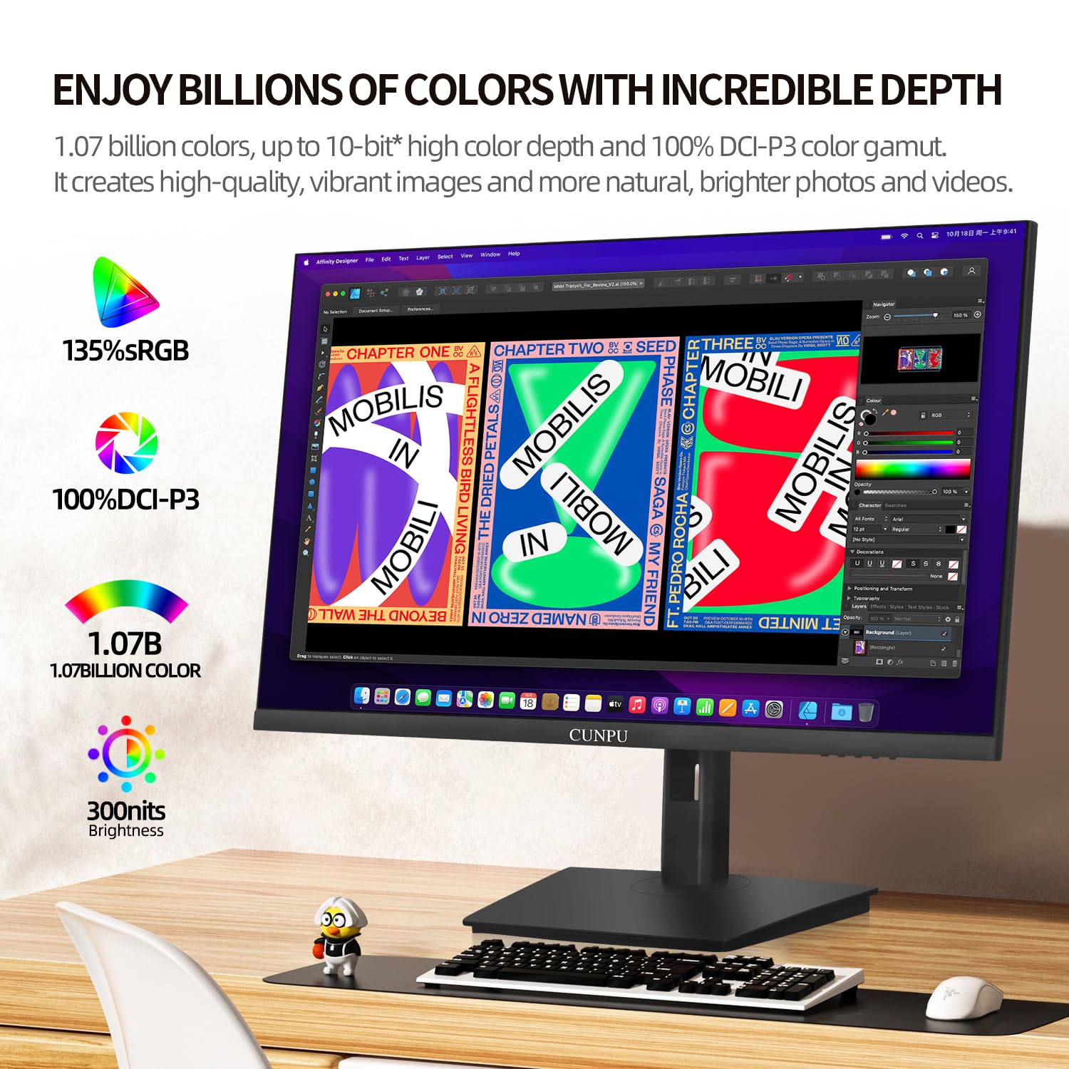 Amazon.com: CUNPU 24 Inch 4K UHD IPS Monitor, 185PPI, ΔE < 2, 100