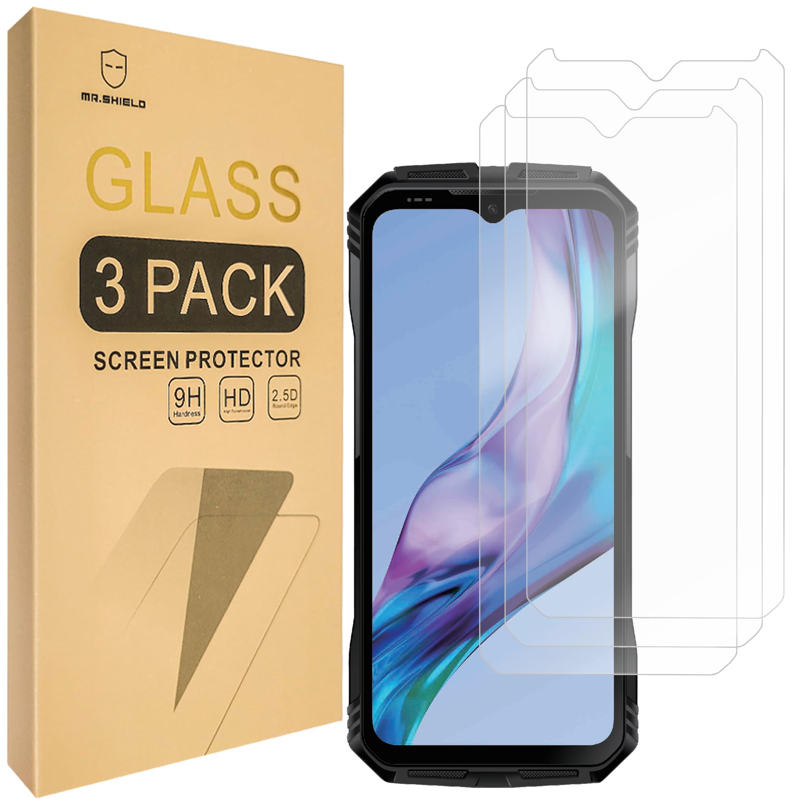 Mr.ShieldTempered Glass Compatible with Doogee V30 / Doogee V30 Pro/Doogee V30T [Pack of 3] 9H Hardness Screen Protectors