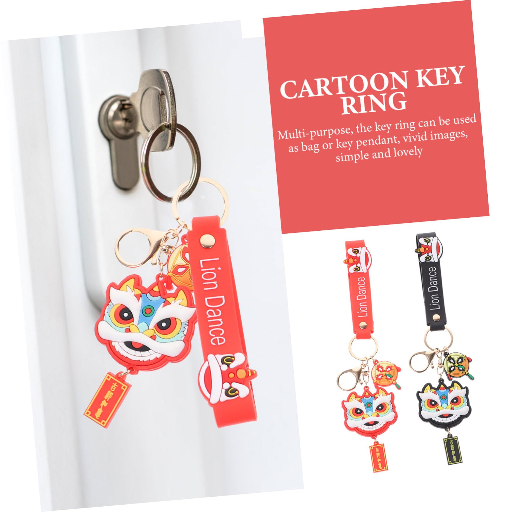 SHERCHPRY 8 Piezas llavero bolsa colgando decoración amuletos de llaves tradicionales chinos del bolso del coche key ring Decoración de mochilas Colgante de coche gel de sílice