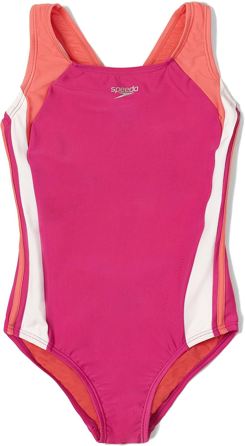Speedo Girl's Swimsuit One Piece Infinity Splice Thick Strap