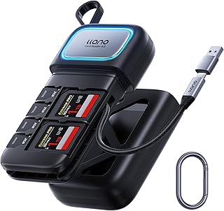 llano 2-in-1 High-Speed SD/TF Card Reader (UHS-II Supported) with Built-in Slot Storage, Compatible with iPhone, iPad, DSL... Price In India