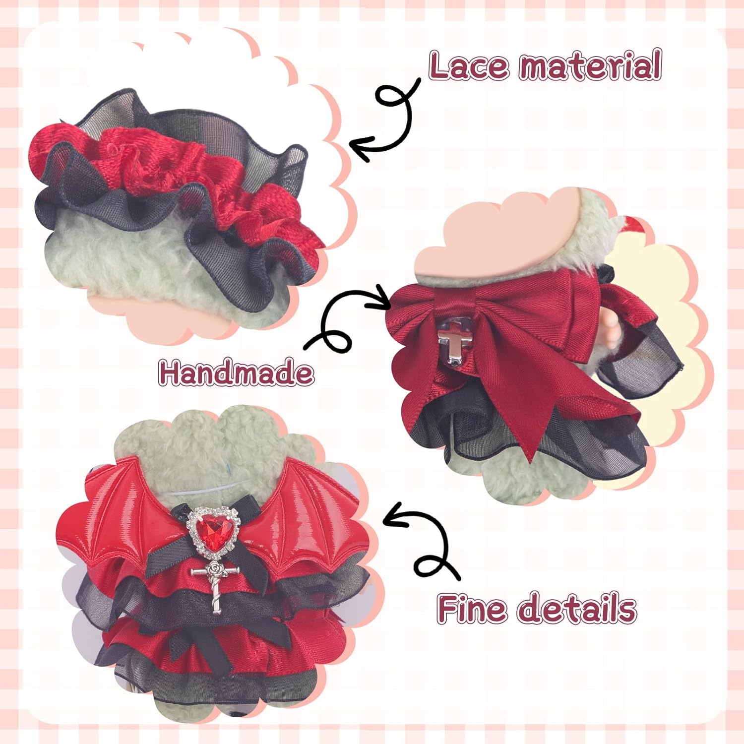 Used for Labubu Doll Outfit Clothes Designer Set,Compatible with Labubu Clothe Accessories for Doll (red - Halloween Dress)