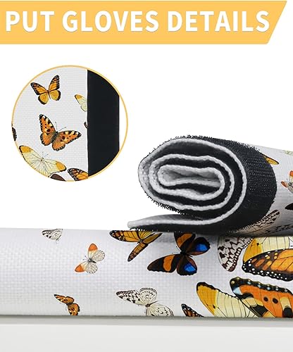 Miniatura 3 de Juego de 2 fundas para manijas de puerta de refrigerador con mosca marrón para lavavajillas, microondas, horno, nevera, estufa, electrodomésticos,