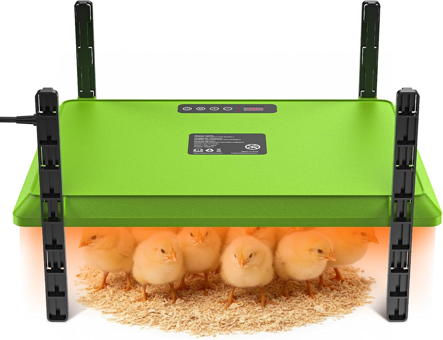 Smart Chick Brooder Heating Plate,12"x16" Adjustable Chicken Coop Heater for 20 Baby Chicks,75 Watts Chick Heater Adaptable to Timer and Temp Controllers for Keeping Poultry Warm,UL-Compliant