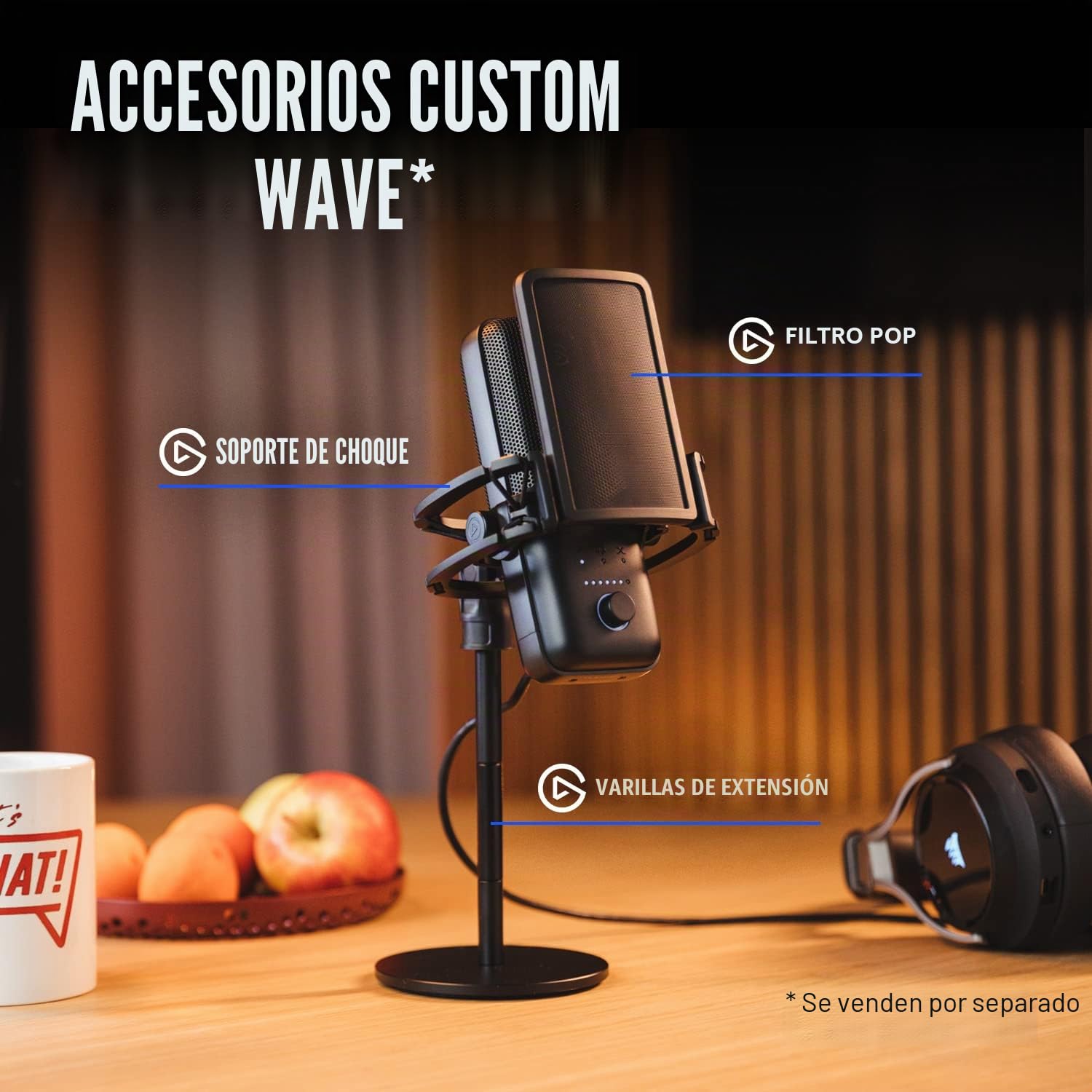 Elgato Wave:3 - Micrófono Condensador USB Profesional prémium para Streaming, podcasts, Juegos, Oficina en casa, Software Mezclador Gratis, plugins de Efectos, antidistorsión, Plug n Play, Mac, PC