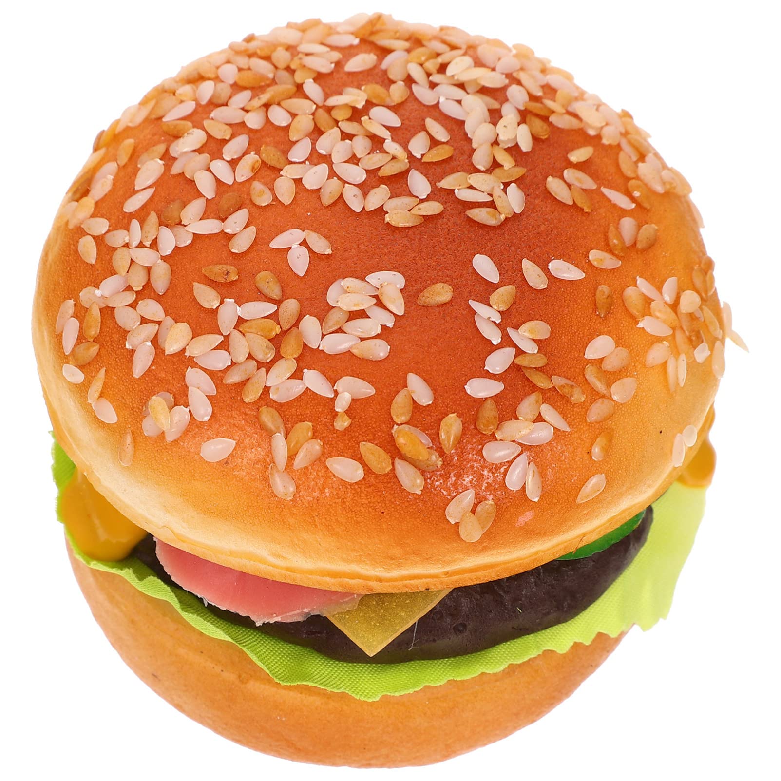 NOLITOY Play Kitchen Accessories Artificial Hamburger PU Bread Model Fake Food Photography Prop for Kitchen Bakery Shop Prop Display Cupcake Toppers