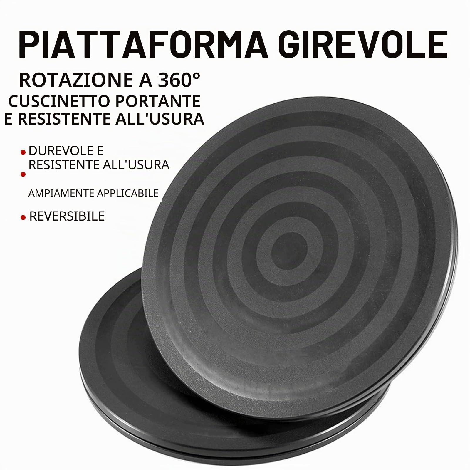 Base Girevole per TV,Supporto Girevole di 360 ° con Cuscinetti a Sfera 20CM Multiuso Giradischi con Cuscinetti,Monitor, Altoparlanti, Artigianato - Capacità di Carico 15 kg, Design Antiscivolo, Nero
