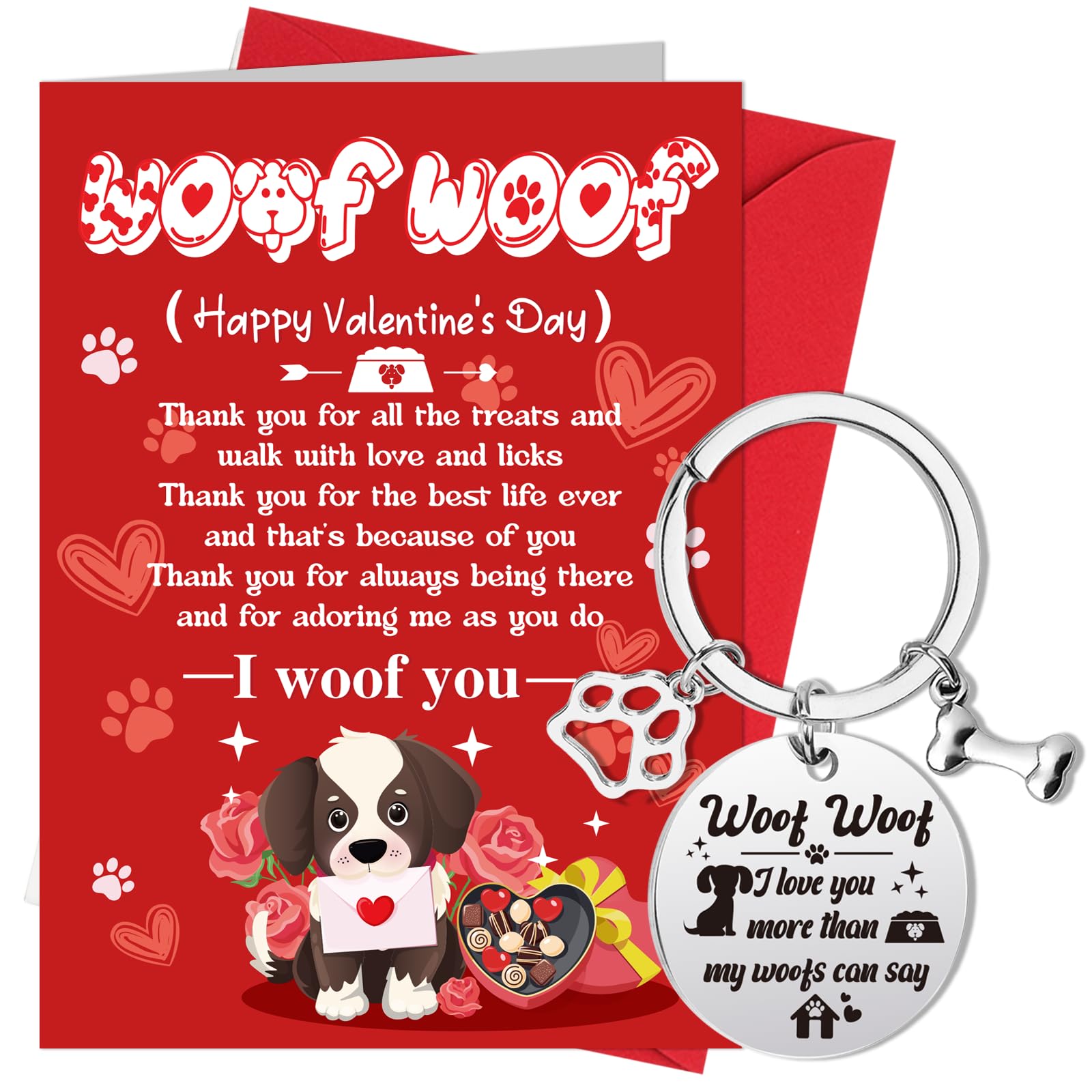 HOWAF Valentines Card from Dog, Valentine Card from The Dog