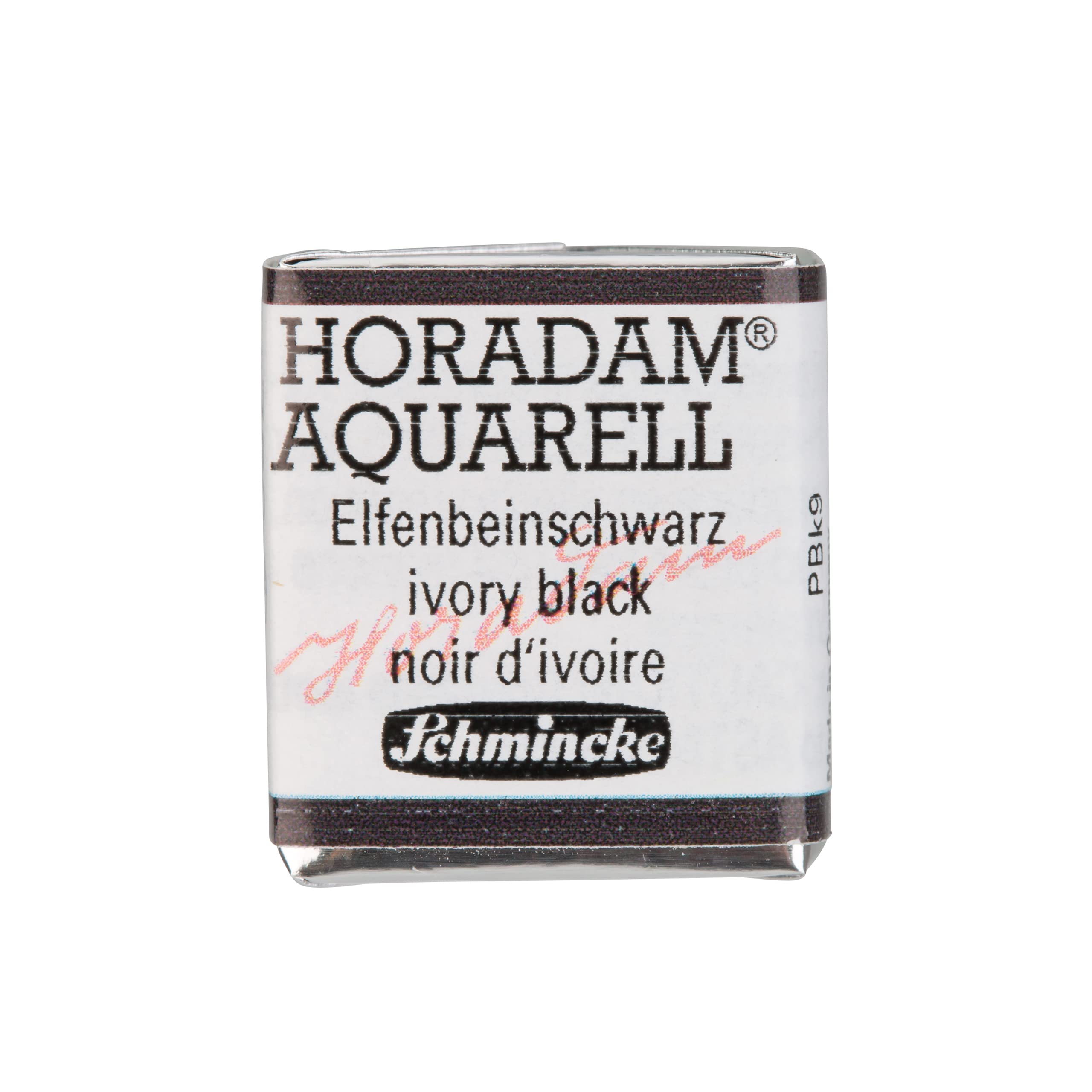 Schmincke 780 Ivory Black - Horadam® Aquarell - Finest Artists' Watercolours, 14 780 044, 1/2 Pan