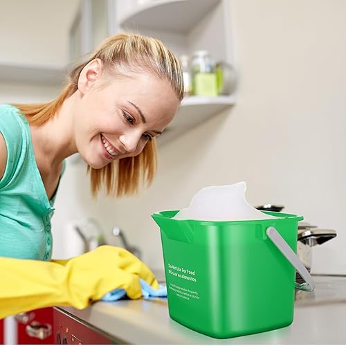 Miniatura 13 de 6 cubos de limpieza de 6 cuartos de galón, cubo cuadrado de desinfectante pequeño, cubo de detergente para el hogar, comercial, restaurante, cocina