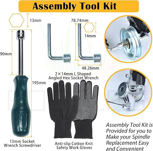 Vista 24 de Paquete de 2 kits de montaje de husillo 918-04426 con polea 756-3089 que reemplaza a Cub Cadet 918-04426, 918-3129c 918 04426, 618 04426, 618-04394
