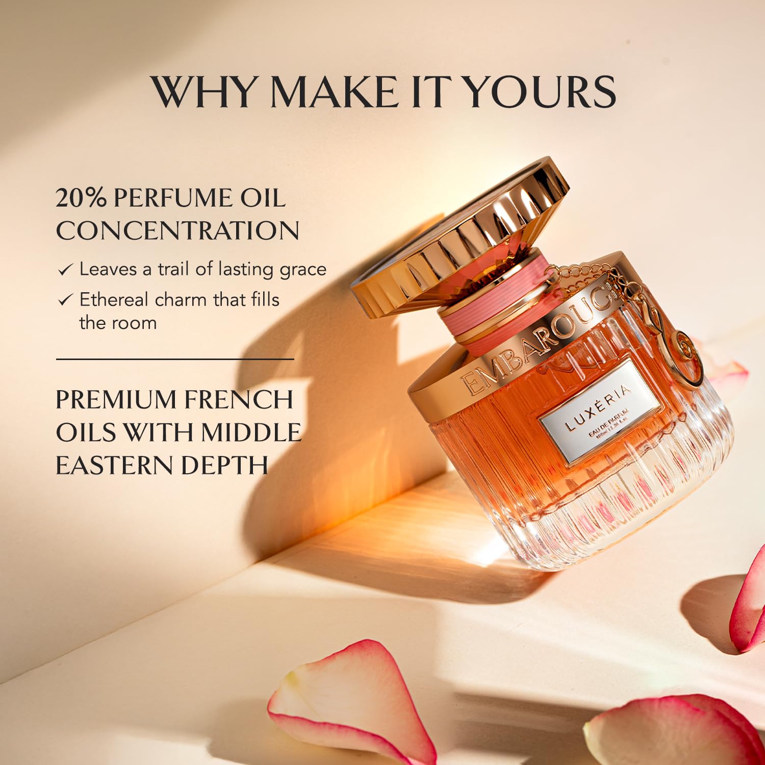 EMBAROUGE LUXERIA Women's Fragrance | Perfume for Women | Floral Top note | 100 ml pack | 3.4 Fl. Oz. | Fruity, Floral, and Amber fragrance | Gift for Women | Eau de Parfum EDP - Image 5