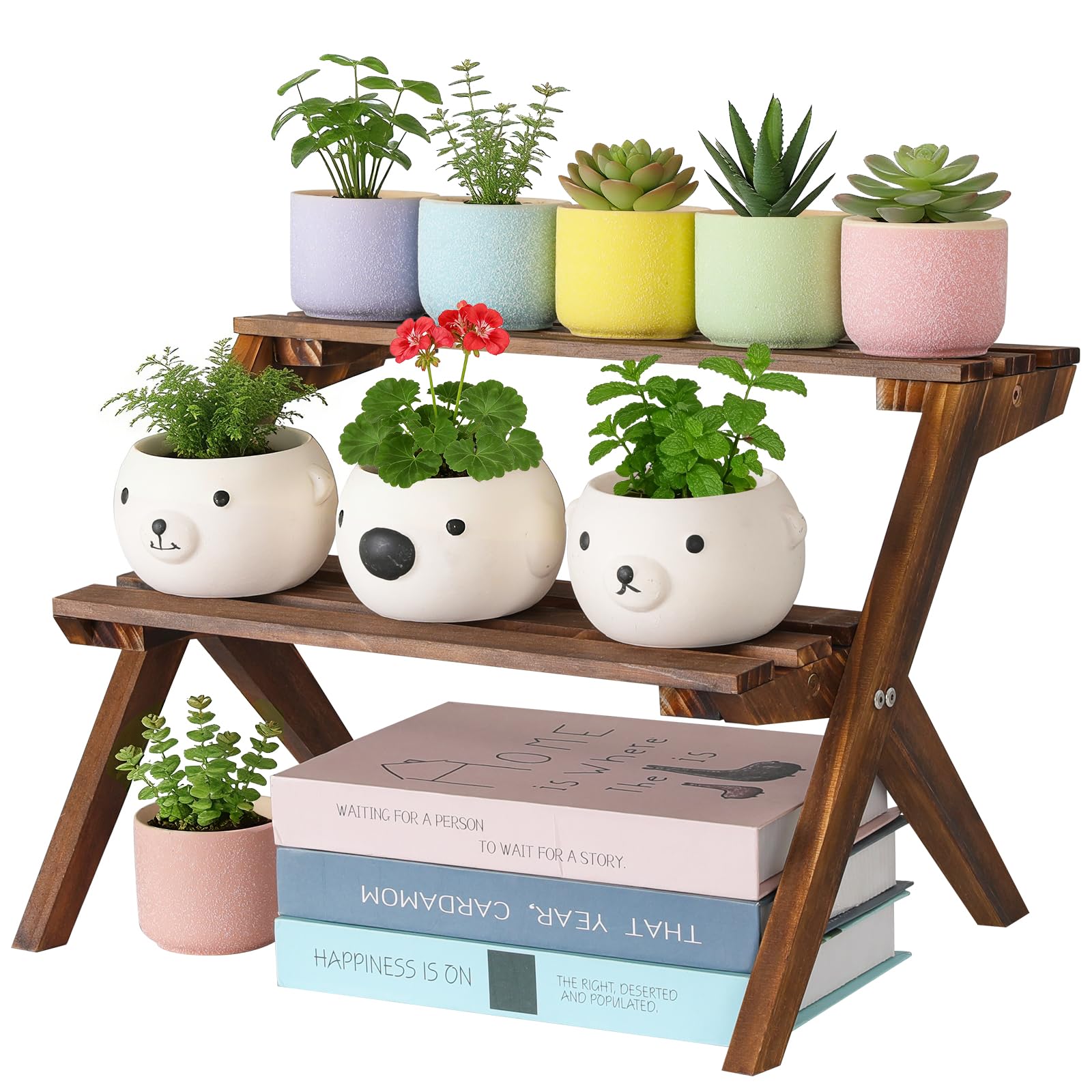 Jotboom 2-Tier X-Frame Wood Stand
