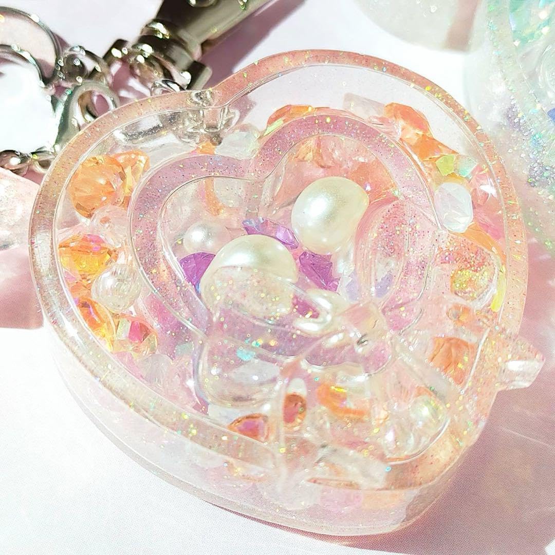Amazon.co.jp: レジン シャカシャカキーホルダー ダブルハート