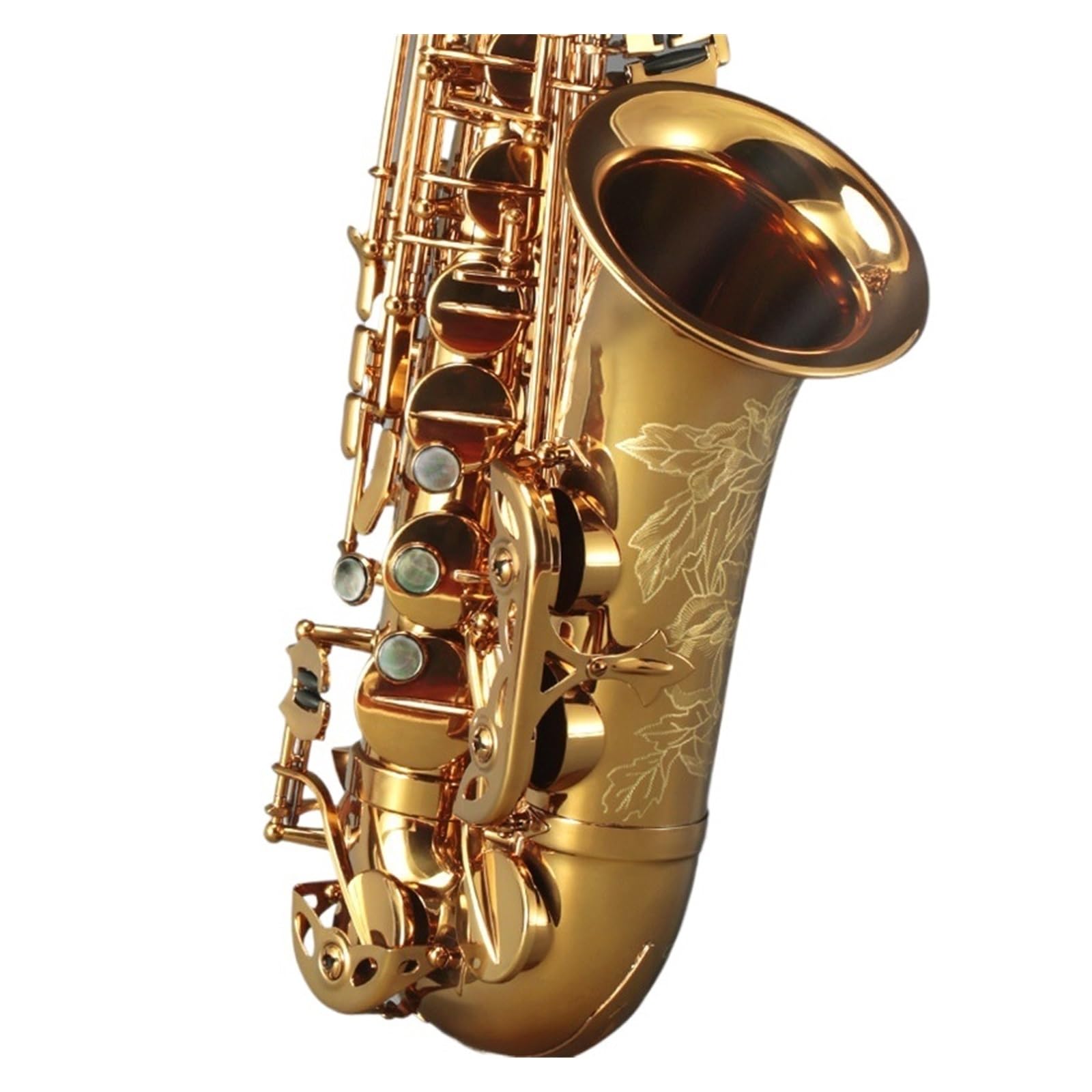 Instrument Saksofonowy Grający Na Saksofonie Altowym Es Dur Lakierowany Złoty Saksofon