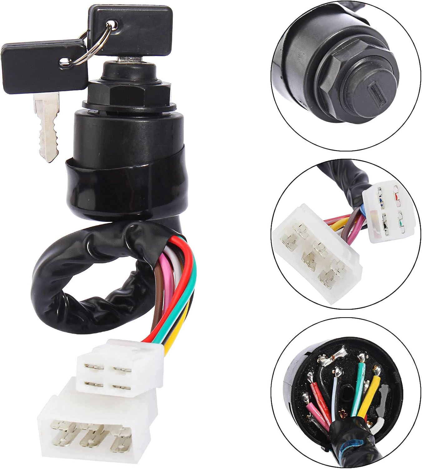 Ignition Key Switch Compatible with Yamaha Gas 2-Cycle Golf Cart G1 J10-82508-20 J17-82508-20