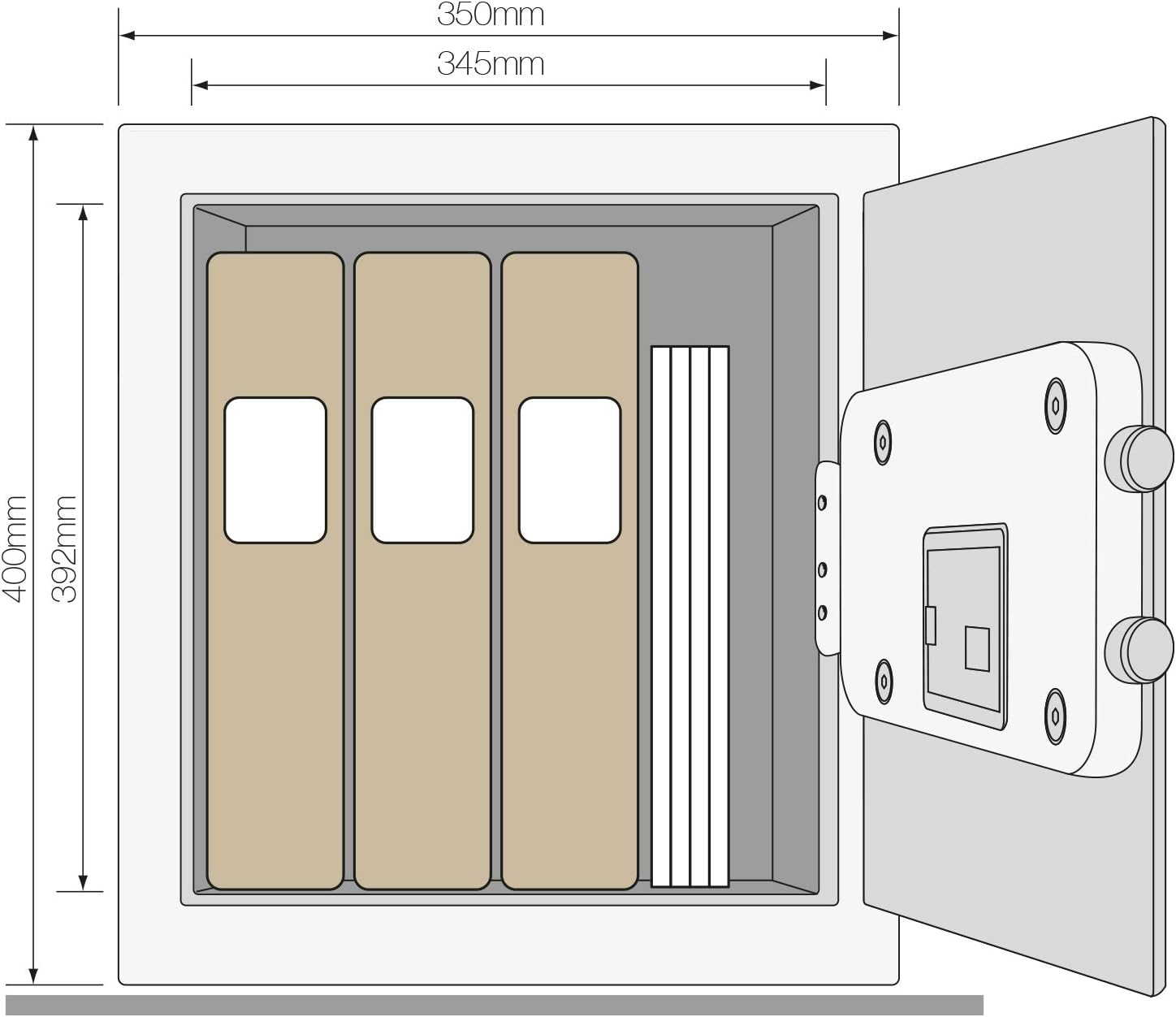 Get Cheap Price Yale YSEB/400/EB1 Motorised High Security Office Safe - Digital Pin Code Access, Laser Cut Door & Lockdown Function + Override Key, Wall/Floor Mounting Bolts - Int Dims: 392 x 345 x 285 mm