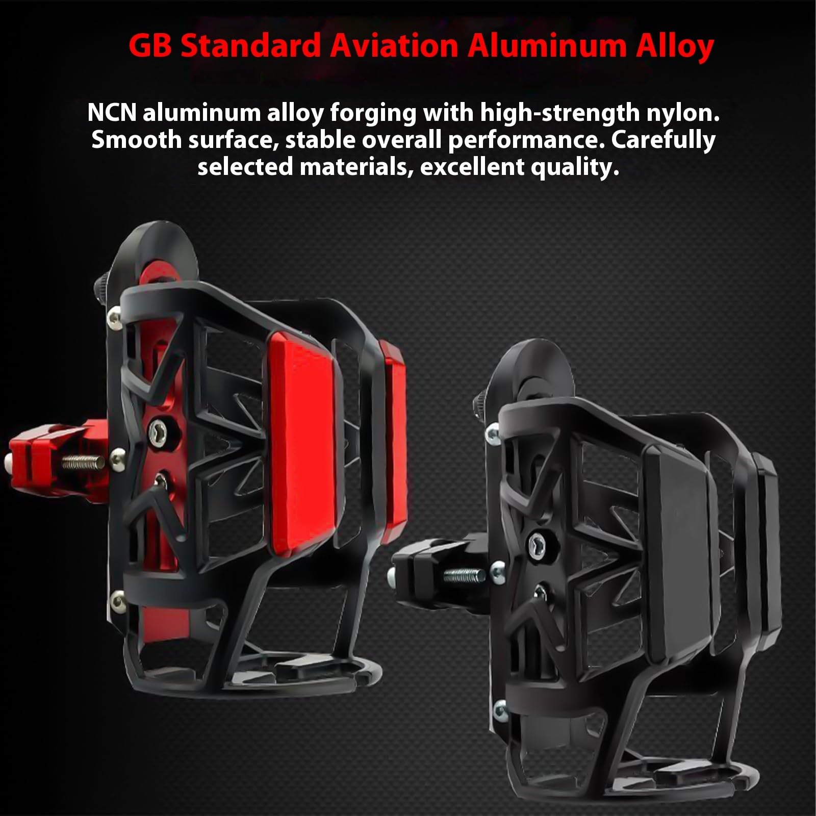 Supporto per tazza da moto con rotazione a 360°, regolabile, adatto per bottiglie da 55-85mm, costruzione in alluminio sicuro, supporto per bicicletta globale, per termofori e canterelle