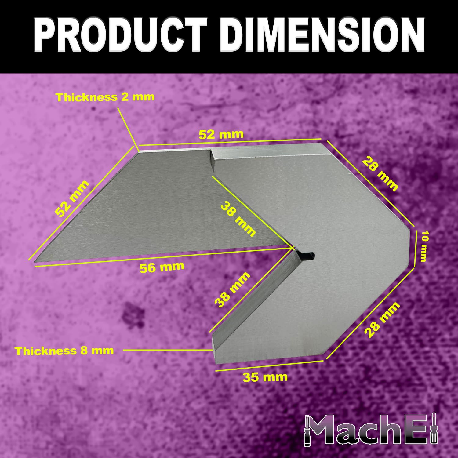 MachEl 80 mm Center Square/Center Finder – Precision Tool for Finding The Center of Round Bars Up to 1.5" Diameter