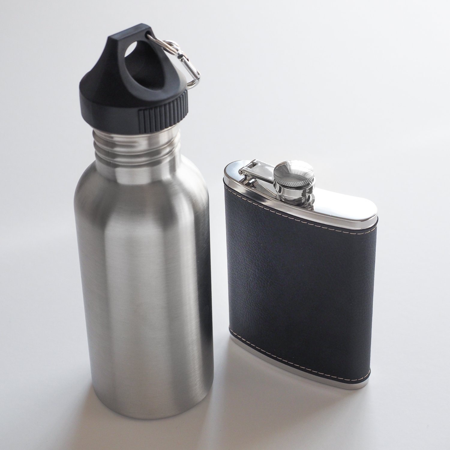 Amazon | 黒革巻スキットル チェイサーボトルセット(ショットグラス