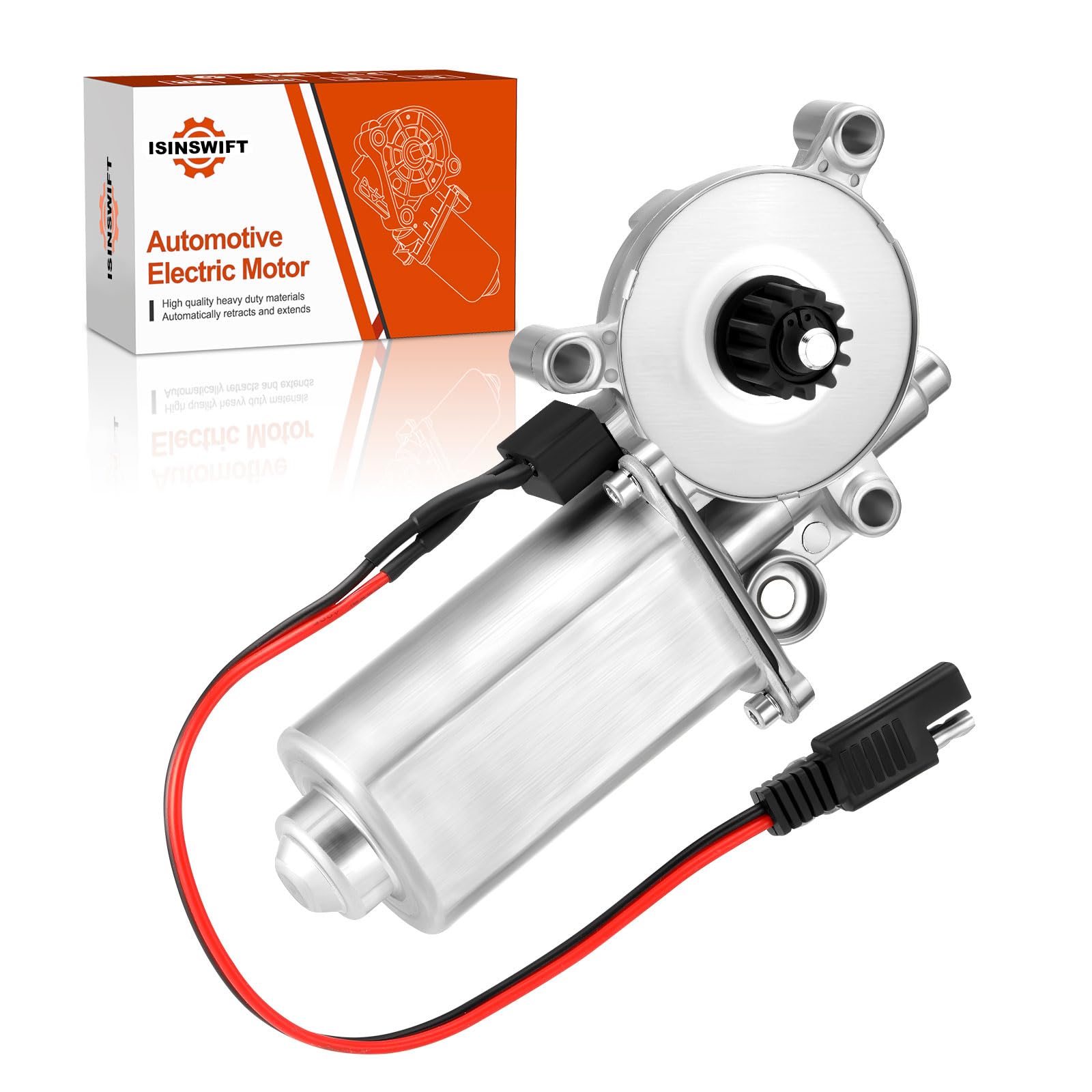 ISINSWIFT 373566 RV Tente Motoru, 12 Volt DC 75 RPM Güç Tentesi Yedek Motoru, Solera Power Tenteleri ile Uyumlu, Sigle 2 Yönlü Konnektörlü, Gümüş Otomotiv