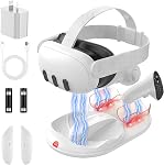 GEEKERA Charging Dock for Meta Quest 3/Oculus Quest 3, VR Headset & Controllers Charging Stand with RGB LED Light [On/Off], VR Accessories, Fast Charging Station