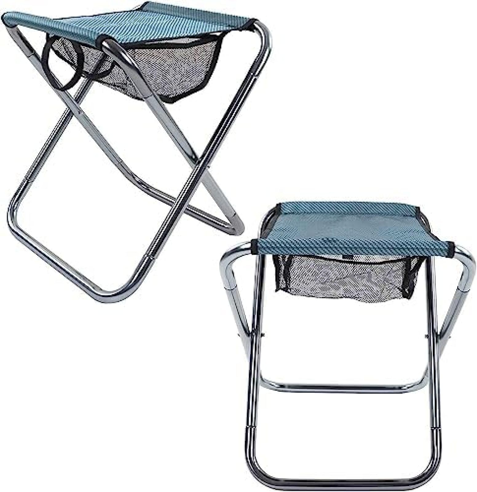Sgabello telescopico Sgabello pieghevole Sgabello da campeggio, Sgabello pieghevole portatile con carico di 150 kg Antistrappo per viaggi all'aperto,Blue